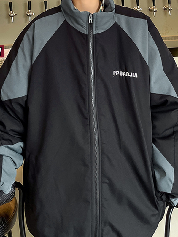 Kontrastfarbene Spleißjacke für Herren-2