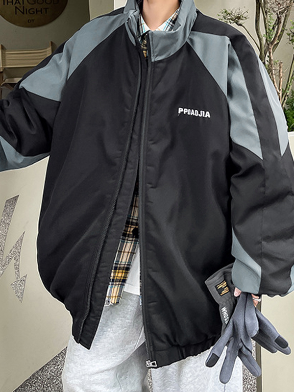 Kontrastfarbene Spleißjacke für Herren-1