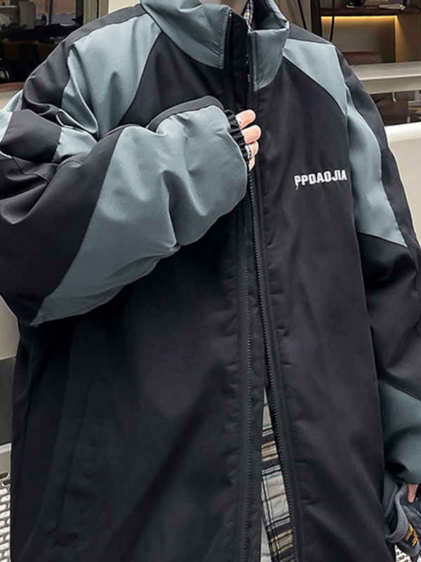 Kontrastfarbene Spleißjacke für Herren-4
