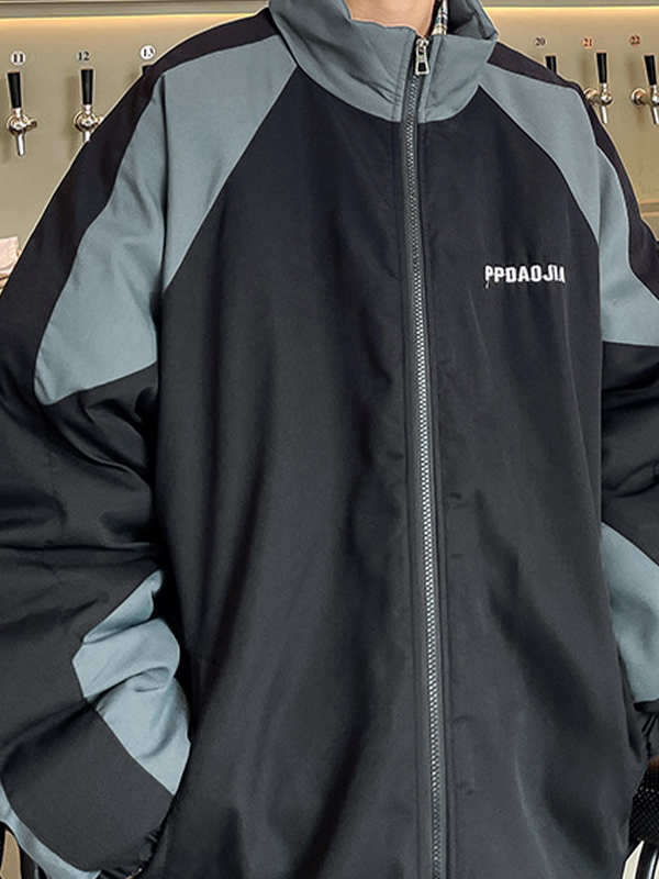Kontrastfarbene Spleißjacke für Herren-3